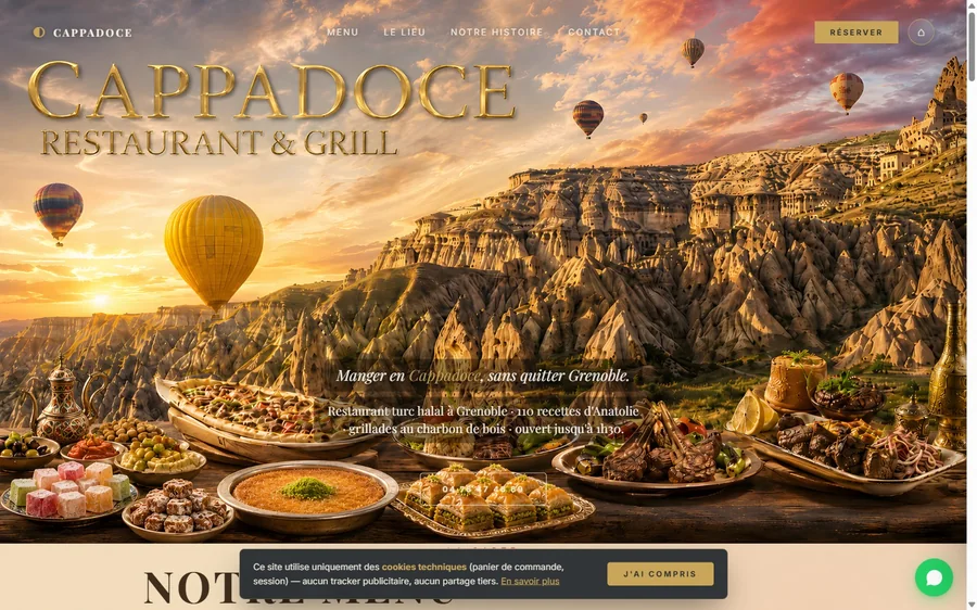 Site Cappadoce Restaurant & Grill — réalisation KAIVOR