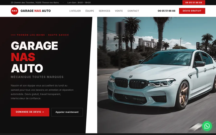 Site Garage NAS — réalisation KAIVOR