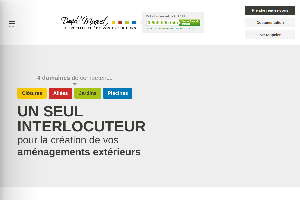 Site web Daniel Moquet — interface